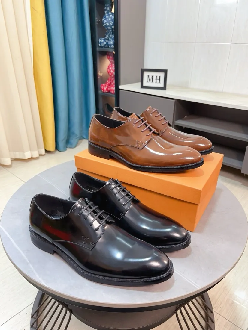 Men's men's shoes 💰520🌸🌸【LV Louis Vuitton】~ New product 🆕High-end original men's 🚹Business casual leather shoes, made of original cowhide open-edge bead fabric➕comfortable and soft cowhide lining➕cowhide insole, original LOGO rubber non-slip outsole. Code number: 38-44